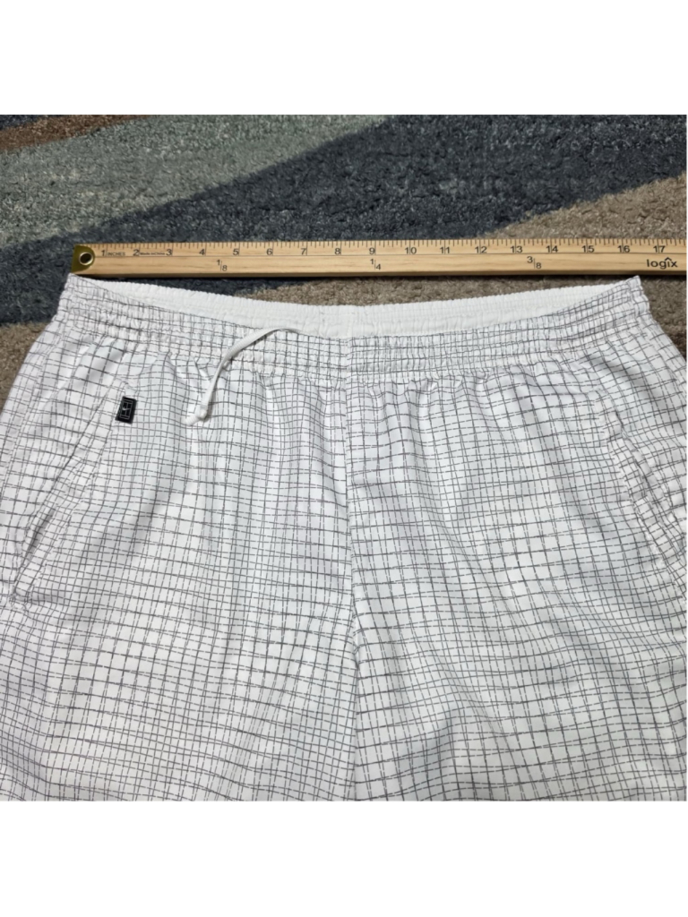 Nike Reversible Shorts Mens M Fit Dry White Tennis Grid Athletic Training Vintag - Picture 7 of 9
